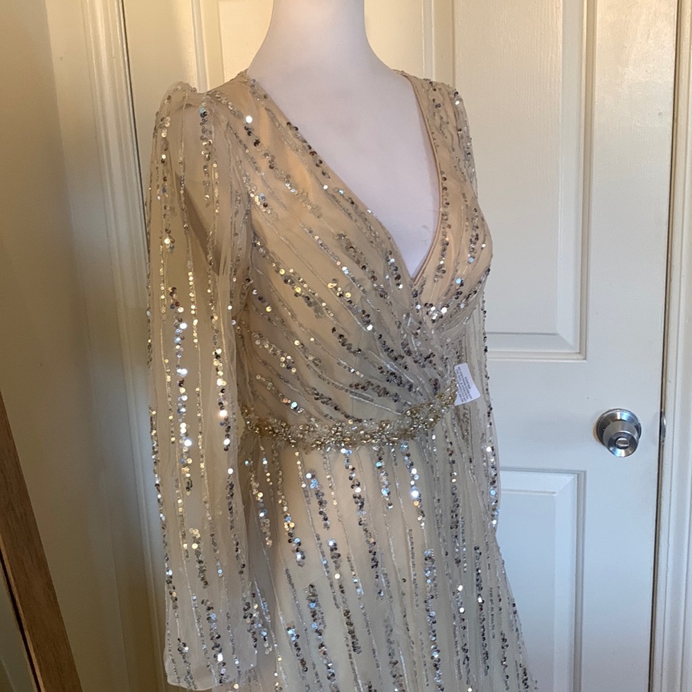 MAC DUGGAL
Long Sleeve Gown with Silver Sequin - Picture 9 of 17